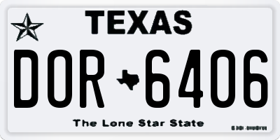 TX license plate DOR6406