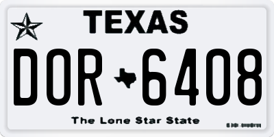 TX license plate DOR6408