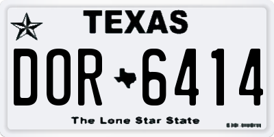 TX license plate DOR6414