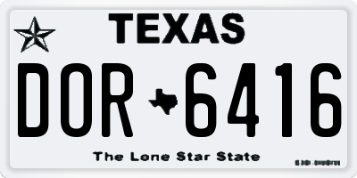 TX license plate DOR6416