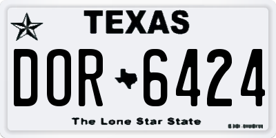 TX license plate DOR6424