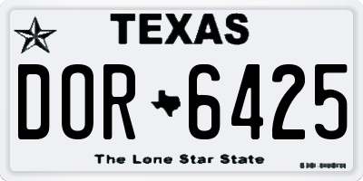 TX license plate DOR6425