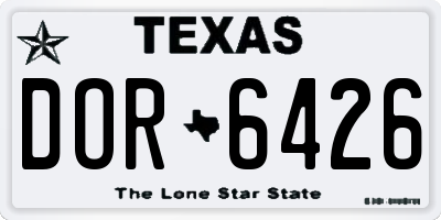 TX license plate DOR6426