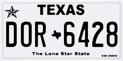 TX license plate DOR6428