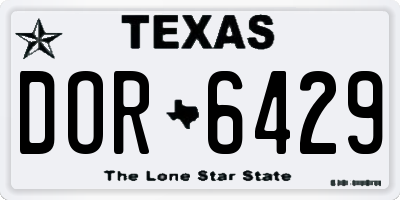 TX license plate DOR6429