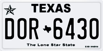 TX license plate DOR6430