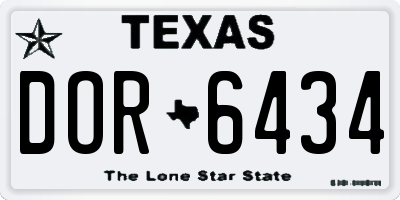 TX license plate DOR6434