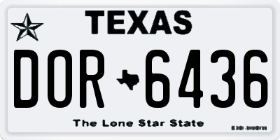 TX license plate DOR6436