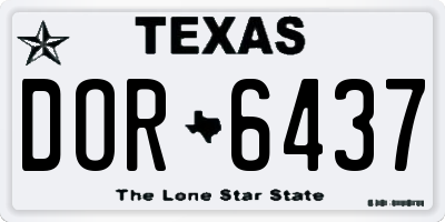 TX license plate DOR6437