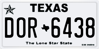 TX license plate DOR6438