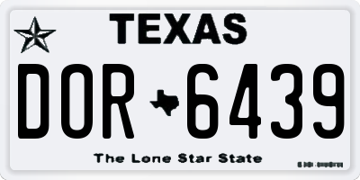 TX license plate DOR6439