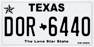 TX license plate DOR6440