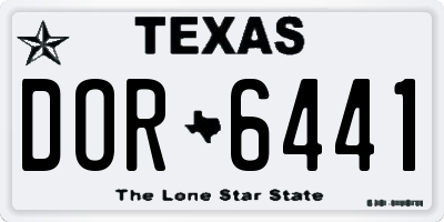 TX license plate DOR6441