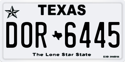 TX license plate DOR6445