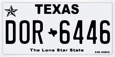 TX license plate DOR6446