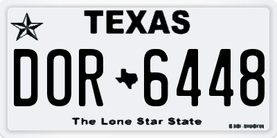 TX license plate DOR6448