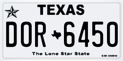 TX license plate DOR6450
