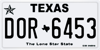 TX license plate DOR6453