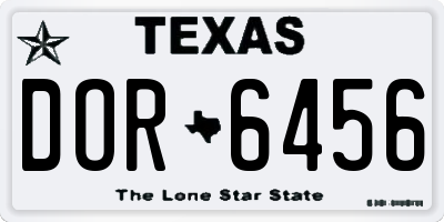TX license plate DOR6456