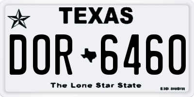 TX license plate DOR6460