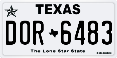 TX license plate DOR6483