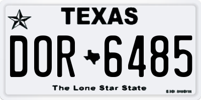 TX license plate DOR6485