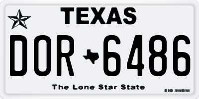 TX license plate DOR6486