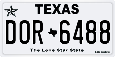 TX license plate DOR6488
