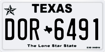 TX license plate DOR6491