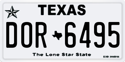 TX license plate DOR6495