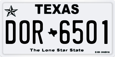 TX license plate DOR6501