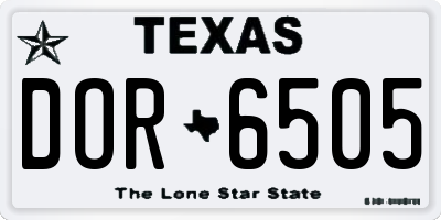 TX license plate DOR6505
