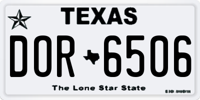 TX license plate DOR6506