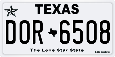TX license plate DOR6508