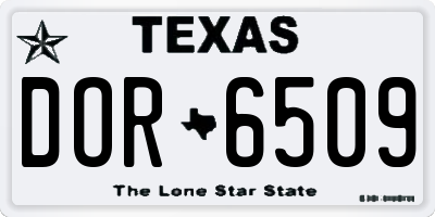 TX license plate DOR6509