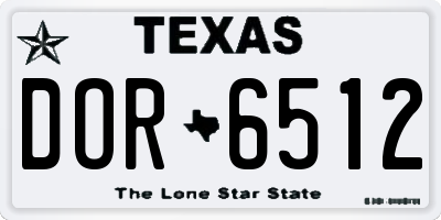 TX license plate DOR6512