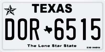 TX license plate DOR6515