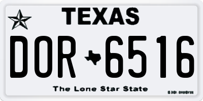 TX license plate DOR6516