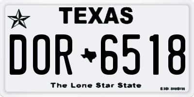 TX license plate DOR6518