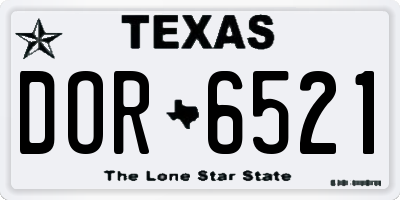 TX license plate DOR6521