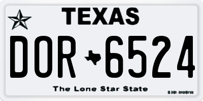 TX license plate DOR6524