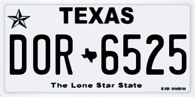 TX license plate DOR6525