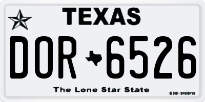 TX license plate DOR6526