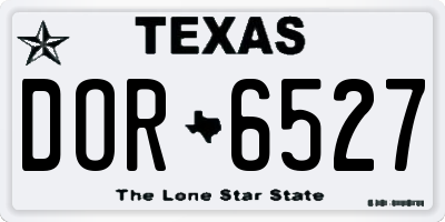 TX license plate DOR6527