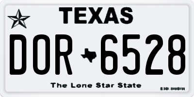 TX license plate DOR6528