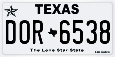 TX license plate DOR6538