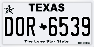 TX license plate DOR6539
