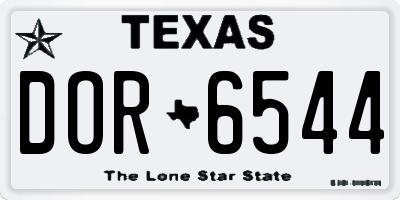 TX license plate DOR6544