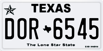 TX license plate DOR6545