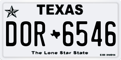 TX license plate DOR6546